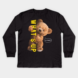 WHATS UP BEAR Kids Long Sleeve T-Shirt